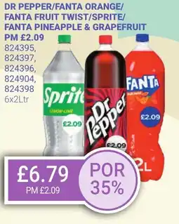 Bestway DR PEPPER/FANTA ORANGE/ FANTA FRUIT TWIST/SPRITE/ FANTA PINEAPPLE & GRAPEFRUIT offer