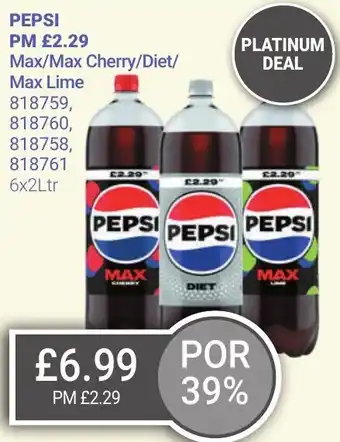 Bestway PEPSI Max/Max Cherry/Diet/ Max Lime offer