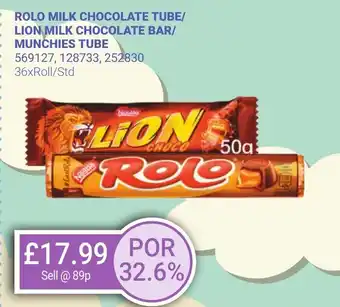 Bestway Rolo milk chocolate tube/ lion milk chocolate bar/ munchies tube offer