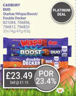 Bestway CADBURY DUO Starbar/Wispa/Boost/ Double Decker offer