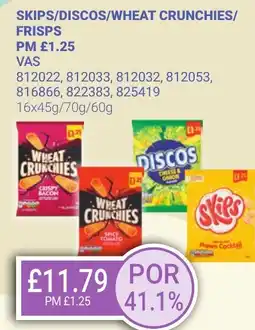 Bestway Skips/discos/wheat crunchies/ frisps offer