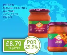 Bestway PATAK'S Mango chutney Hot/Mild offer