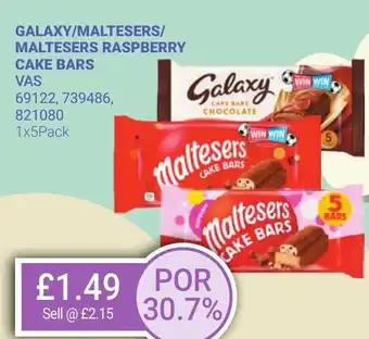 Bestway GALAXY/MALTESERS/ MALTESERS RASPBERRY Cake bars offer