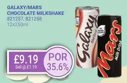 Bestway GALAXY/MARS Chocolate milkshake offer