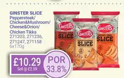 Bestway GINSTER SLICE Peppersteak/ Chicken&Mushroom/ Cheese&Onion/ Chicken Tikka offer