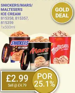 Bestway SNICKERS/MARS/ MALTESERS Ice Cream offer