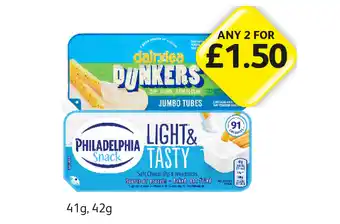 Londis Dairylea Dunkers, Philadelphia Snack offer