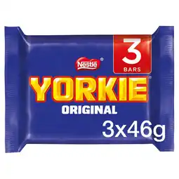 Sainsbury's Yorkie Original Milk Chocolate Bar Multipack 3x46g offer