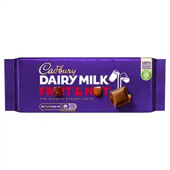 Sainsbury's Cadbury Dairy Milk Fruit & Nut Chocolate Bar 180g offer