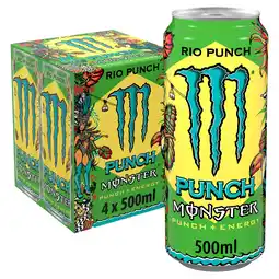 Sainsbury's Monster Energy Drink Rio Punch 4 x 500ml offer