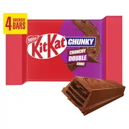 Sainsbury's Kitkat Chunky Crunchy Double Chocolate Bar Multipack x4 136g offer