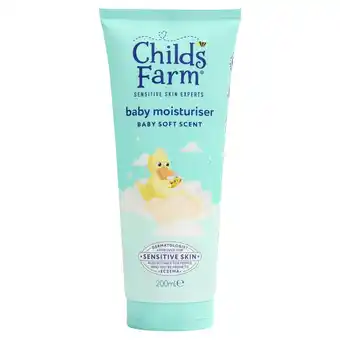 Sainsbury's Childs Farm Baby Moisturiser Baby Soft Scent for Newborns & Sensitive Skin 200ml offer