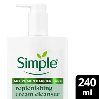 Sainsbury's Simple Cream Cleanser Replenishing Cream 240ml offer