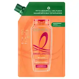 Sainsbury's L'Oréal Paris Elvive Dream Lengths Restoring Shampoo Refill Pouch for Long Hair 500ml offer