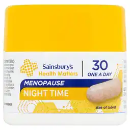 Sainsbury's Sainsbury's Health Matters Menopause Night Time One a Day Tablet x30 offer