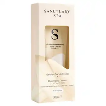 Sainsbury's Sanctuary Spa Golden Sandalwood Rich Hand Cream 60ml offer