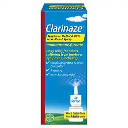 Sainsbury's Clarinaze Hayfever Relief 0.05% w/w 60 Nasal Spray 10g offer