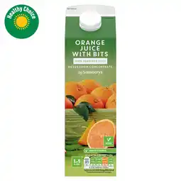 Sainsbury's Sainsbury's 100% Pure Squeezed Orange Juice with Bits, Not From Concentrate 1L offer