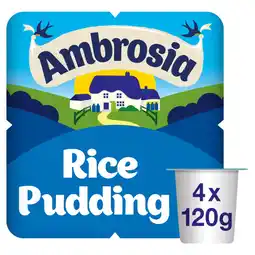 Asda Ambrosia Rice Pudding 4 x 120g (480g) offer