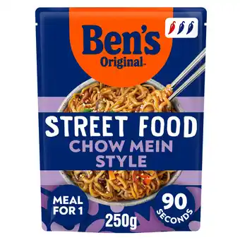 Iceland Bens Original Street Food Chinese Chow Mein Noodles Ready Meal 250g offer