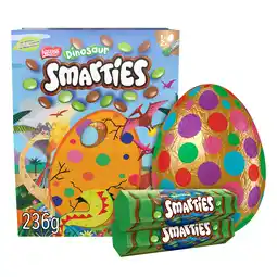 Iceland Smarties Dinosaur Milk Chocolate Giant Easter Egg 226g offer