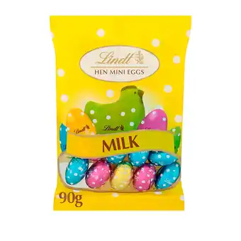 Sainsbury's Lindt Hen Easter Milk Chooclate Mini Eggs Bag 90g offer