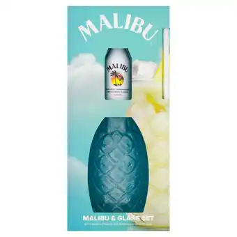 Asda Malibu & Glass Set offer