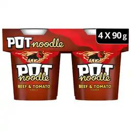 Iceland Pot Noodle Beef & Tomato 4 x 90g offer
