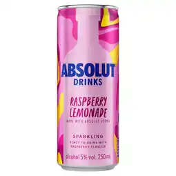 Iceland Absolut Drinks Raspberry Lemonade 250ml offer