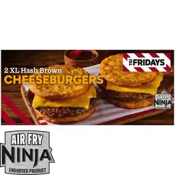 Iceland TGI Fridays 2 XL Hash Brown Cheeseburgers 340g offer