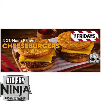 Iceland TGI Fridays 2 XL Hash Brown Cheeseburgers 340g offer