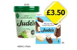 Londis Jude's Ice Cream Mint Chocolate, Belgian Chocolate Minis offer