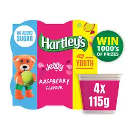 Asda Hartley's No Added Sugar Raspberry Flavour Jelly 4 x 115g (460g) offer