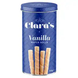 Iceland Clara's Vanilla Wafer Rolls 300g offer