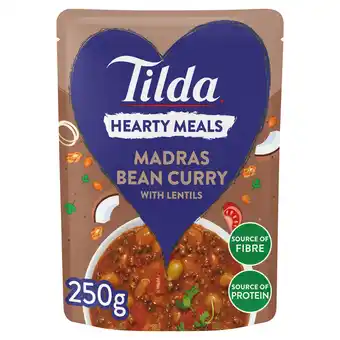 Sainsbury's Tilda Hearty Meals Madras Bean Curry with Lentils 250g offer