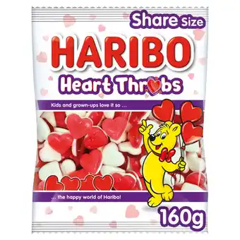 Asda Haribo Heart Throbs Jelly & Foam Sweets Sharing Bag 160g offer