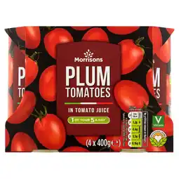 Morrisons Morrisons Peeled Plum Tomatoes (4x400g) offer