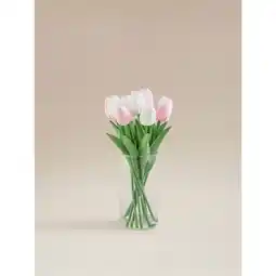 Asda George Home Pink Artificial Tulips In Glass Vase offer