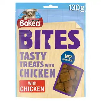 Iceland BAKERS Bites Chicken Dog Treats 130g offer