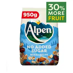 Morrisons Alpen No Added Sugar Muesli 950g offer