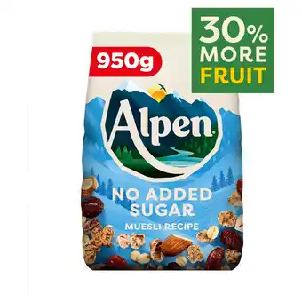 Morrisons Alpen No Added Sugar Muesli 950g offer