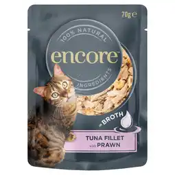 Morrisons Encore Cat Pouch, Tuna Fillet with Prawn in Broth offer