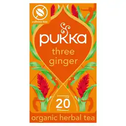 Morrisons Pukka Three Ginger, Organic Herbal Tea with Galangal & Turmeric, 20 Sachets offer