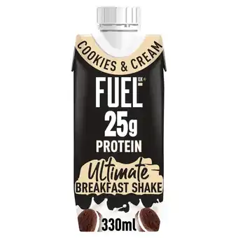 Morrisons FUEL10K Cookies & Cream 25g High Protein Breakfast Shake Drink 330ml offer