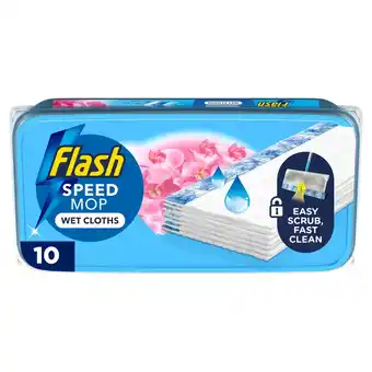 Morrisons Flash Wild Orchid Speedmop Wet Cloth Refills 10 Pack offer