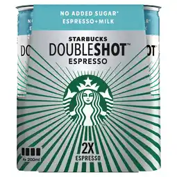 Morrisons Starbucks Doubleshot Espresso No Added Sugar Iced Coffee offer