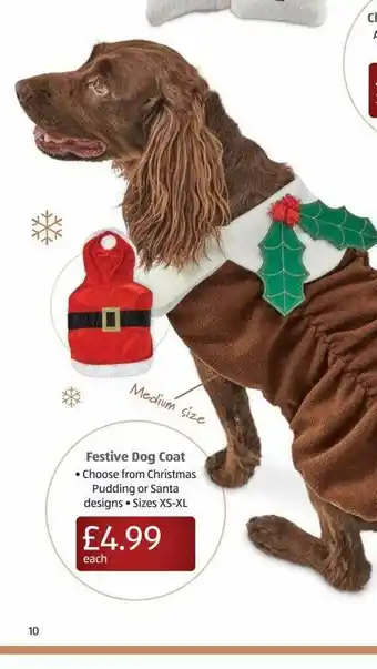 Aldi Festive Dog Coat offer