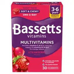 Asda Bassetts Vitamins Multivitamins Strawberry Flavour Gummies 3-6 Years offer