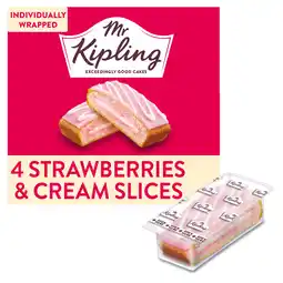 Iceland Mr Kipling 4 Strawberries & Cream Slices offer