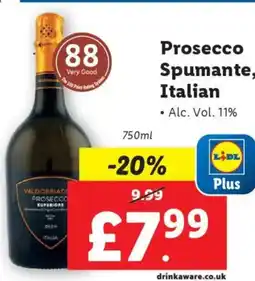 Lidl Prosecco Spumante, Italian offer